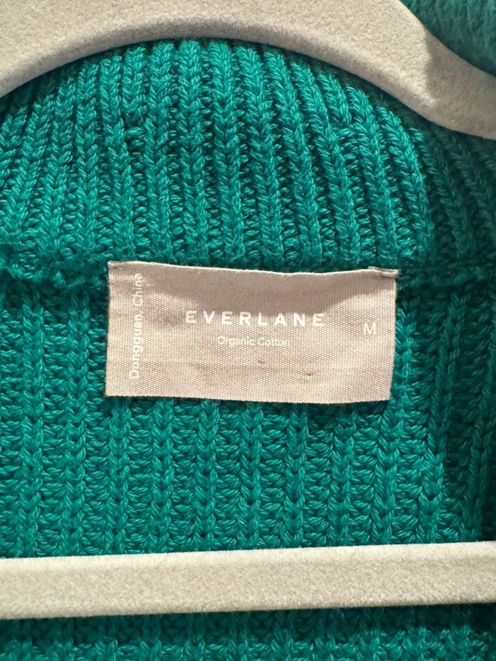 Everlane Green Zip-Front Ribbed Sweater Cardigan - Picture 2 of 4